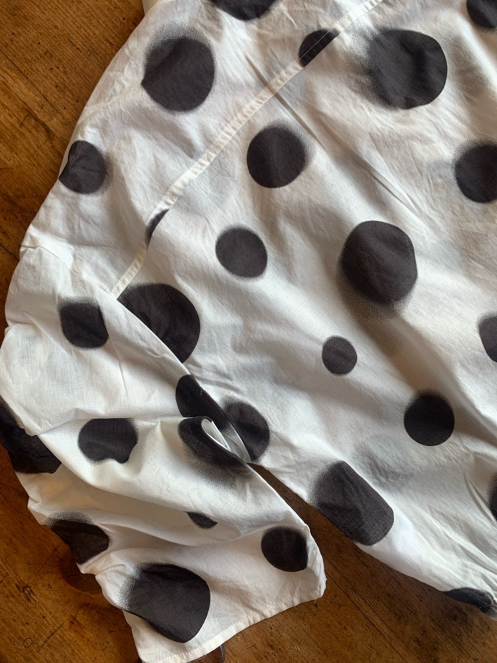 Polka Dot Women's Blouse - Black and White - Picture 13 of 16